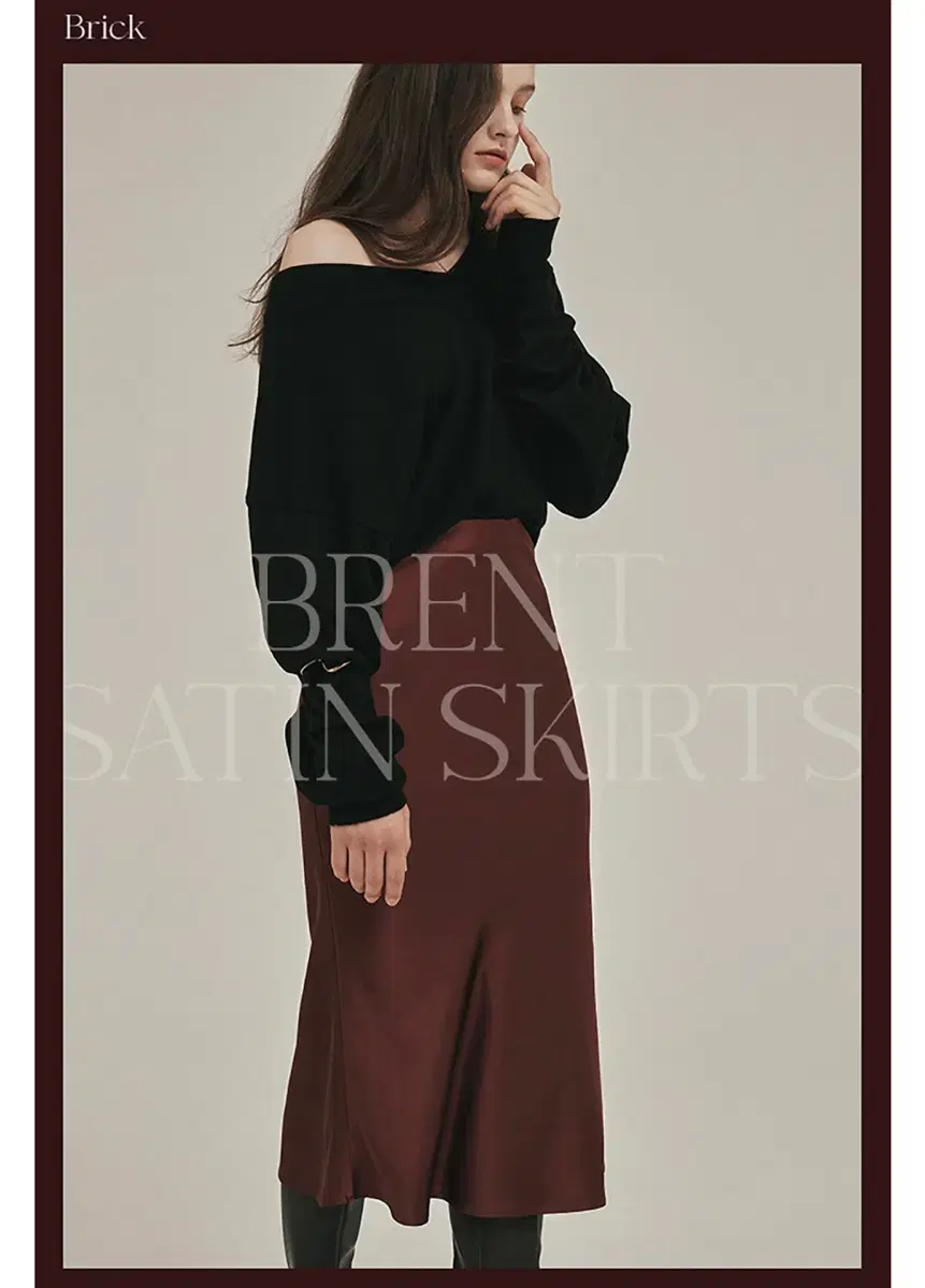 [앵커] Brent Satin Skirt  BRICK